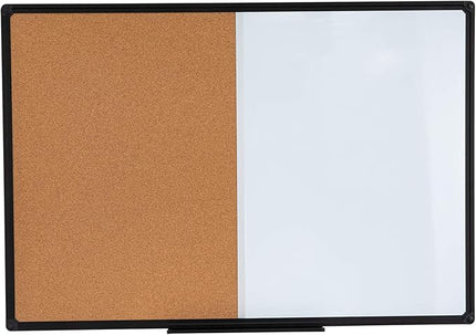 36 x 24 Inch Cork & Dry Erase Combo Board - Magnetic Whiteboard & Bulletin Board Combination - Hanging or Wall-Mounted for Office, Classroom, Home - Black Aluminum Frame