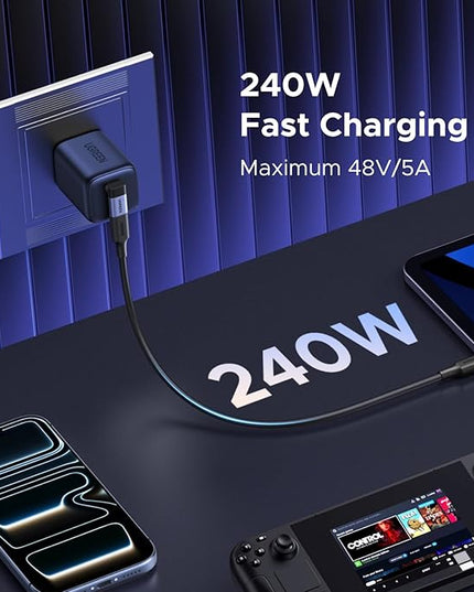 UGREEN 90 Degree USB C Adapter 3 Pack,Right Angle USB C Male to Female Adapter[40Gbps,240W,8K 60Hz] Compatible for Switch 2,Steam Deck,ROG Ally,MacBook,iPhone 17/16,iPad,Thunderbolt 4