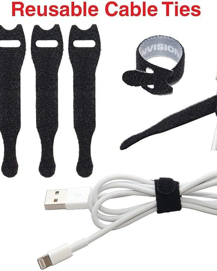 Desktop Cable Organizer, Weighted, No Bad Smell, Bundled with 2 Reusable Cable Ties (White)