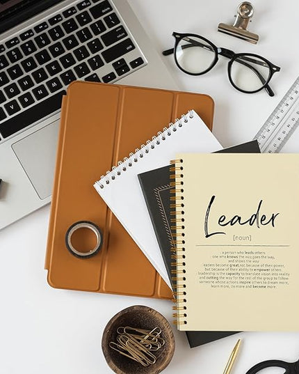 OXW Thank You Gifts for Leader, Meeting Notebook for Work, Appreciation Gift for Mentor Boss Manager, Office Supplies Leadership Gifts, Cream College Ruled Hardcover Spiral Notebook 5.5 x 8.3