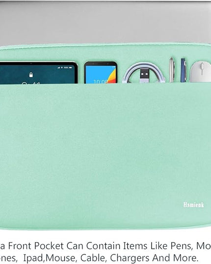 Laptop Sleeve Case 15.6 inch, Shockproof Protective Notebook Cover with Accessory Pocket, Carrying Laptop Bag for HP, ASUS, Dell, Lenovo, Acer, Light Blue