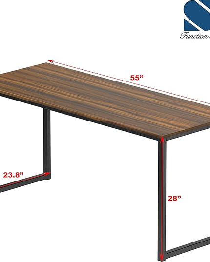 SHW Mission 55-Inch Home Office Computer Desk, Walnut