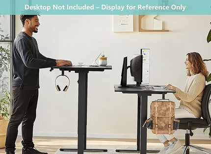 Electric Standing Desk Frame, Single Motor Height Adjustable Desk Legs with 4 Memory Presets, Lifts up to 46.8 in, 176 lb Capacity, Black Frame Only