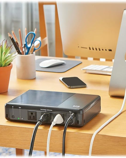 Tripp Lite 350VA UPS Desktop Battery Backup and Surge Protector, 210W, 3 Outlets, Home & Office UPS, Small Form Factor, Wall Mounting Option, 5ft Cord, 3-Year Warranty (BC350R)