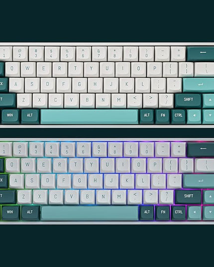 GTSP 163 Keys CSA Profile PBT Keycaps Set with 7U Spacebar, Double Shot Custom Green Keycap for ANSI Layout 60% 65% 100% MX Switches Mechanical Keyboard (Forest)