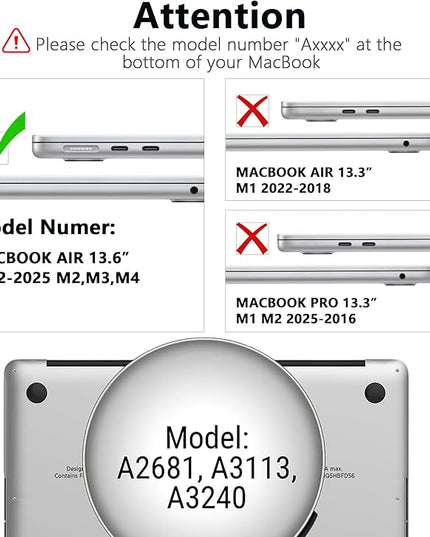 Halloive Magnetic Privacy Screen Protector Compatible with MacBook Air 13.6/13 Inch (2022-2025, M2, M3，M4), Hard Shell Case + Keyboard Cover + Screen Protector Crystal Clear Anti-Spy Anti Fingerprint