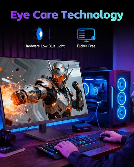 KTC 24 Inch Computer Monitor, FHD 144Hz Office Gaming Monitor, IPS, Adaptive-Sync, HDMI & DP Port, 1500:1 Contrast Ratio, Bluelight Filter, Tilt Adjustable, H24B9S