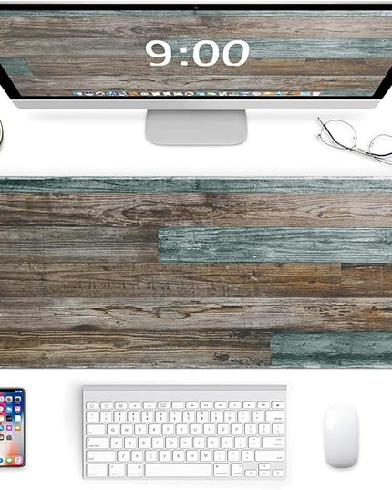 Galdas Gaming Mouse Pad Vintage Wood Grain Pattern XXL XL Large Mouse Pad Mat Long Extended Mousepad Desk Pad Non-Slip Rubber Mice Pads Stitched Edges Thin Pad (31.5x11.8x0.12Inch)