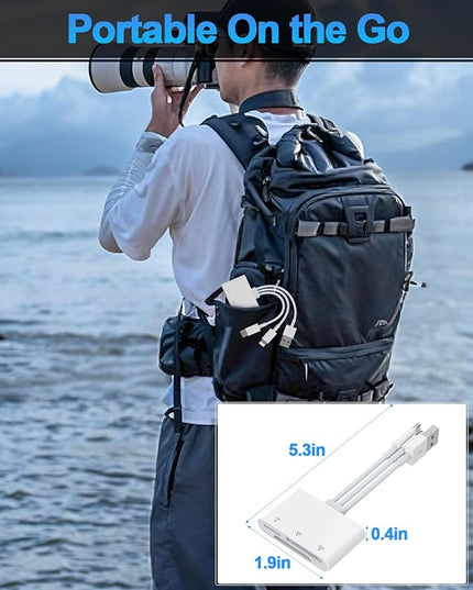 XD Card Reader, SD Memory Card Reader for iPhone, Lightning+USB A+USB C to SD/TF/XD Picture Card Reader 3 in 1 Digital Camera Adapter for iPhone 17/16/15/14/iPad/PC/Android Multi iPhone Reader