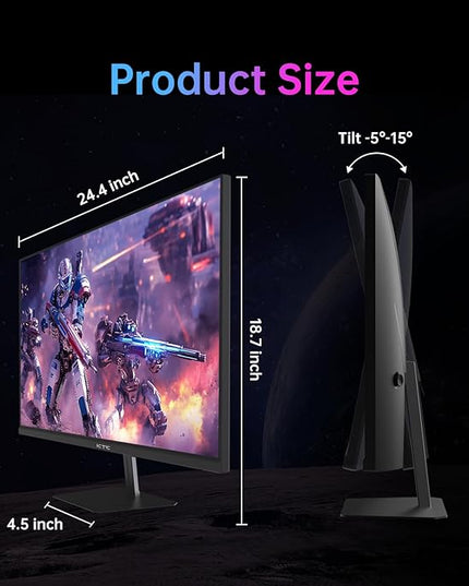 KTC 24 Inch 180Hz/190Hz Gaming Monitor, FHD PC Computer Monitor with Fast IPS Panel, HDR400, 133% sRGB, Bluelight Filter, 2 HDMI & 1 DP Port, Compatible Freesync and Wall Mountable, H24F8
