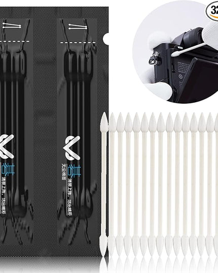 VSGO V-R01E Dust Free Cotton Swabs with Paper Sticks, Vacuum-Packed Microfiber Swabs Rods for Camera, Electronics, Keyboards, Handicrafts, Printers Cleaning