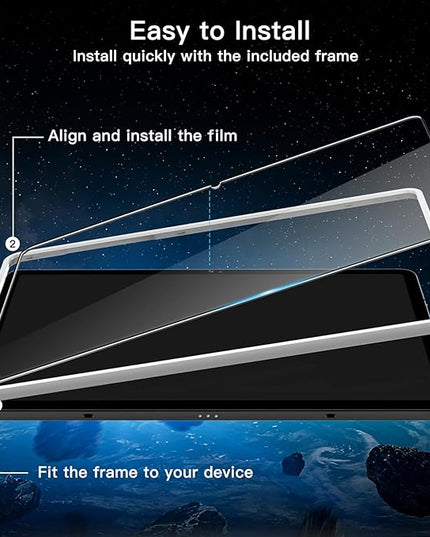 JETech Screen Protector for Samsung Galaxy Tab S9 11-Inch and Galaxy Tab S10 Lite / S10 FE / S9 FE 10.9-Inch, with Easy Installation Frame, Tempered Glass Film, HD Clear, 2-Pack