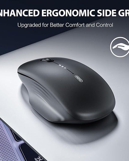 INPHIC M1 II Wireless Mouse Bluetooth, 80g Tri-Mode (Bluetooth 5.0/4.0+USB) Computer Mouse, Visible Battery Leval, Type-C Charging, for Windows/PC/Mac/Tablet/Laptop - Black