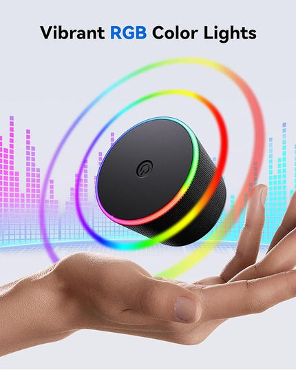 Small Bluetooth Speaker Gifts for Teens: Valentines Gifts for Him Her, 3 IN 1 Portable Magnetic Speaker with 9-Mode Lights, Waterproof Phone Stand for Desk, Cool Birthday Gadget Gifts for Adults