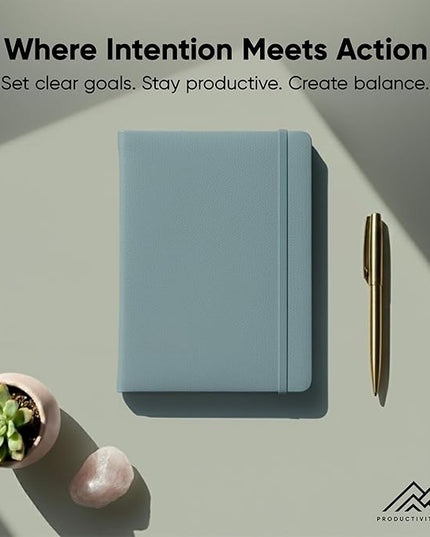 PRODUCTIVITY STORE Pro - Undated, 2026 Planner, 5.8” x 8.3” - The #1 Productivity Planner to Achieve Your 2026 Goals - Planner 2026-2027 - Blue - A5