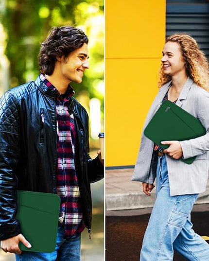 15.6 inch Laptop Sleeve, Durable Carrying Bag Protective Case Briefcase Handbag with Front Pocket, Slim Computer Cover for 15-16 Inch HP, Dell, Lenovo, Asus, Notebook, Dark Green