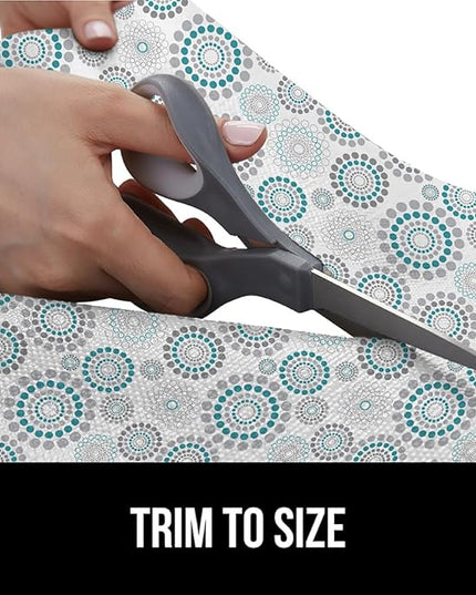 GORILLA GRIP DripGuard Shelf Liner, Non Adhesive Drawer and Kitchen Cabinet Protector, Slip Resistant BPA Free Smooth Surface Plastic Liners for Cabinets, Bathrooms, Closets, 17.5x120 Inch, Spiral