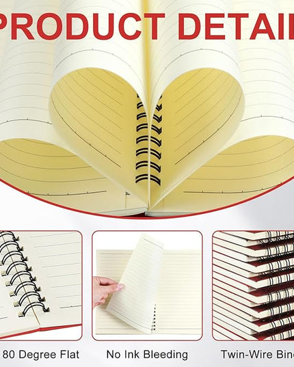 Yahenda Spiral Notebook Bulk A5 Journal Lined 8.3'' x 5.5'' Writing Composition Paper Small Notepad Subject Notebook for Students Office Business Back to School Supplies(Red,54 Pcs)