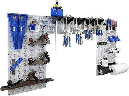 Wall Control Woodworking Tool Storage Organization Kit - Lazy Guy DIY Edition Wood Working Tool Supply Organizer for Do-It-Yourself Woodworkers and Makers (Grey Pegboard)