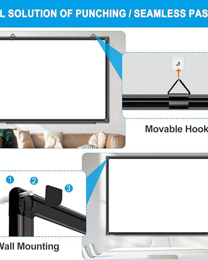 H-Qprobd 48"x36" Magnetic White Board Dry Erase Wall Mount Whiteboard - Office Home Classrooms White Board Hanging Writing Board with Black Aluminum Frame