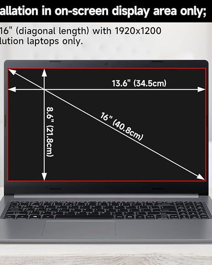 16 Inch 16:10 Laptop Privacy Screen Filter, Anti Blue Light Glare & Anti Scratch Computer Privacy Shield for 16" with 1920x1200 Aspect Ratio Laptop