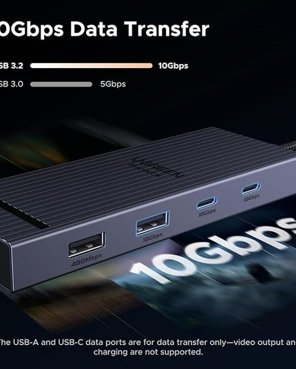 UGREEN Revodok Pro USB C Hub for Laptop 8 in 1 MacBook Docking Station 4K 60Hz HDMI, 100W PD Charging, USB-C & USB-A 10Gbps Data Ports, SD/TF Card Reader for MacBook Pro/Air, iPad Pro, XPS, Thinkpad