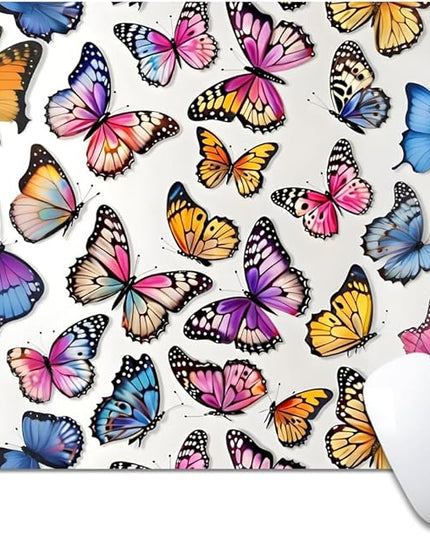 Rainbow Butterfl Square Mouse pad, Texture, Waterproof, Anti Slip Rubber Base, Computer Mouse pad, Laptop Mouse pad