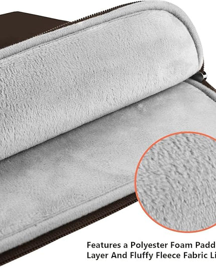 Laptop Sleeve Bag 15.6 inch, Shockproof Protective Notebook Case with Accessory Pocket, Briefcase Carrying Laptop Sleeve for 15.6" HP, ASUS, Dell, Lenovo, Acer -Coffee