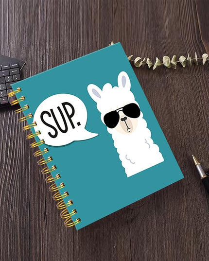 iampanda Spiral Journal Notebook,Strong Twin-Wire Binding with Premium Paper for Girl Women,Funny 60 Sheets A5 College Ruled Notebook/Journal,Perfect for School Office Home Gifts,Cute Sup Llama