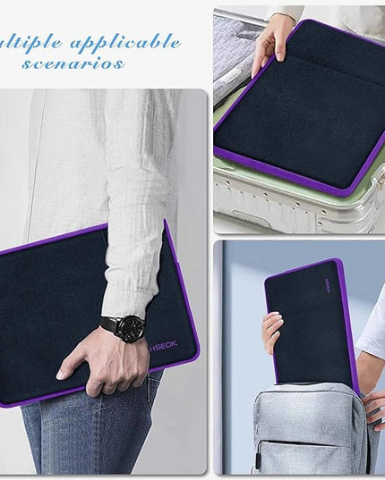 Slim Laptop Case 13.3 14 inch Sleeve, Rainproof & Shockproof Carrying Case for Notebooks Compatible with MacBook Pro 14" and All Models 13.3" MacBook Air/Pro, Most Popular 13"-14" PC,Black-Purple