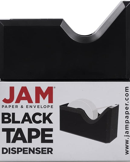 JAM PAPER Colorful Desk Tape Dispensers - Black - Sold Individually
