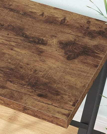 LVB Rustic Wood Computer Desk, Metal Home Executive Office Desk, Industrial Large Gaming Writing Desk, Wooden Student Study Computer Table for Bedroom Living Room, Rustic Brown, 60 Inch