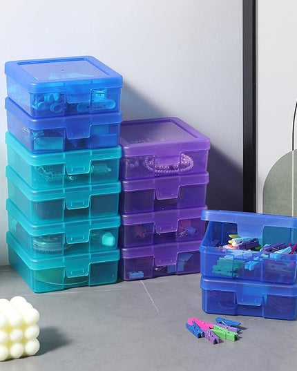 novelinks 18 Pack Small Plastic Storage Containers Clear Arts & Crafts Storage Boxes & Organizers Stackable Small Containers With Lids For Organizin (Set 4)