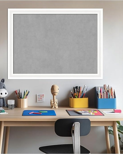Amanti Art White Framed Magnetic Board 23x31 Medium Vision Board for use with Magnets, 100% Metal Sheet to Display Items as Office Decor or for Home Organization in mudroom, Kitchen or Kids Room