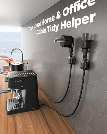 6Pack Cord Organizer - Chfeila [Dual Spring & Clasp Lock] Cable Management Clips, Adhesive Phone Charger Keeper, Compact Wire Holder for Nightstand/Car, Home Office Desk Accessories Decor Essentials