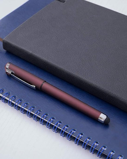 MiSiBao 0.7mm Black Ink Gel Ink Rollerball Pens 2 in 1 Medium Point Pens with Stylus Work Pen Smooth Writing for Office Black gel pen (Burgundy-18pack)