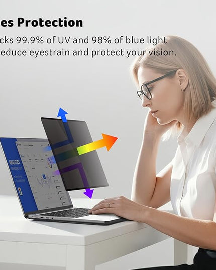 acer [2 Pack] Laptop Privacy Screen for MacBook Pro 14 Inch (2021-2024 M1, M2, M3, M4), Eye Protection Anti Spy/Glare Blue Light Computer Monitor Privacy Filter, Dual-sided Magnetic & Removable