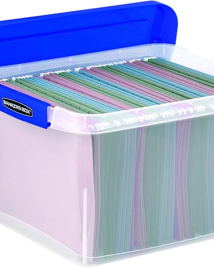 Bankers Box Heavy Duty Plastic File Box with Hanging Rails, Letter/Legal, 1 Pack (0086205)