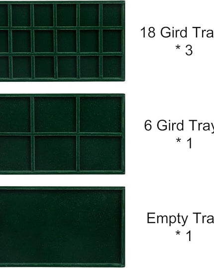 Frebeauty Acrylic Jewelry Organizer Earring Organizer Box with 5 Drawers Earring Holder Organizer with Velvet Trays Clear Jewelry Box for Women Earring Display for Rings Studs(Blackish Green)