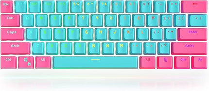 Guffercty kred PBT Keycaps 60 Percent with 6.25U Spacebar OEM Profile for Cherry MX Switch Mechanical Gaming Keyboard (Miami-V2)