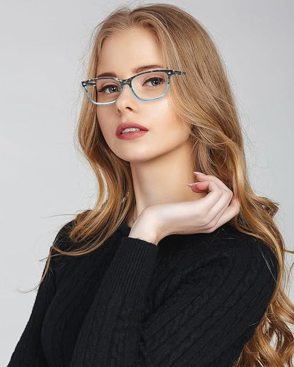 CLASAGA Progressive Multifocus Reading Glasses for Women, Pattern Print Blue Light Block Stylish Ladies Computer Readers