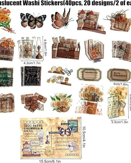Esweny 100 PCS Vintage Ephemera Pack Journaling Scrapbooking Supplies Scrapbook Sticker Paper Kit for Junk Journal Planners Collage Craft Notebooks Decoupage Album (Sunflower)