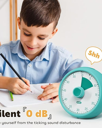 Conchstar Visual Timer for Kids 60-Minute - Countdown Timer with Optional Alarm, Focus Tool for ADHD & Autism, Time Management for Homework, Chores, Office, Kitchen, Teaching & Study Routines (Green)