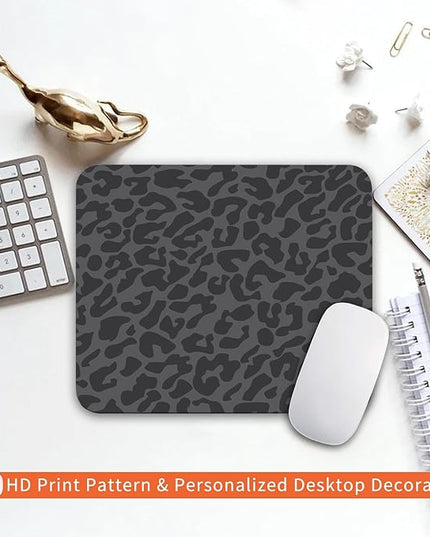 Square Mouse Pad Black Leopard,Personalized Premium-Textured Custom Mouse Mat Design,Washable Mousepad Cloth,Non-Slip Rubber Base Computer Mouse Pads for Wireless Mouse