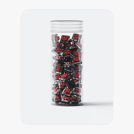 Keychron Low Profile Red Mechanical Switches - 110 PCS, Pre-Lubed, 1.3mm Fast Trigger, 45gf Light Force, Hot Swappable, SMD-LED Compatible, Dustproof Wall, Smooth Rebound for Low Profile Keyboards