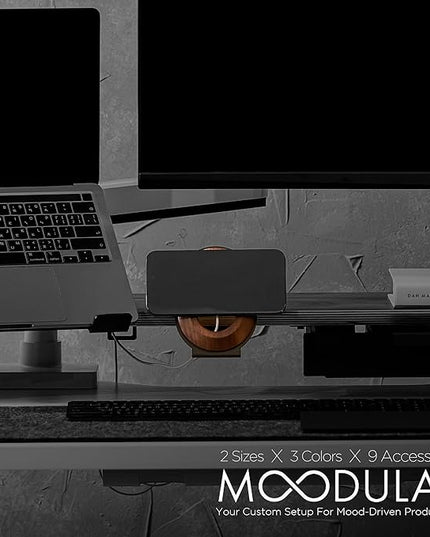 Moodular Add-ons Phone Stand for Magsafe (Charger Not Included) [Accessory Only - Requires Moodular Wooden Monitor Stand Slide Rails for Use] Black MSA-MS