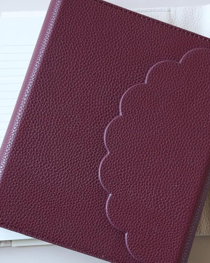 Graphique Vegan Leather Wrap Journal Luxe Collection, Hardcover Diary Notebook for Writing, 160 Lined Pages, 7” x 8.75”, Plum Red
