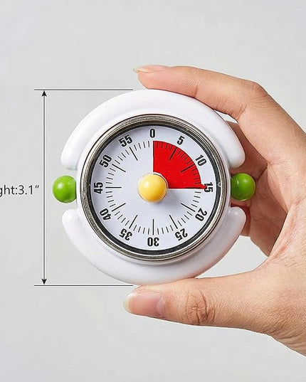 Visual Timer, Cute Magnetic Mechanical Kitchen Timer for Cooking, No Batteries Required, 60-Minute Countdown Clock for Study, Classroom, Baking, Yoga, Pomodoro - Loud Alarm