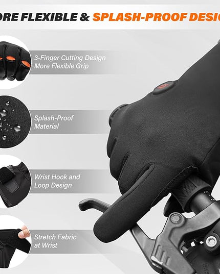 Dr.Warm Heated Gloves for Men Women,Rechargeable Battery Heated Work Gloves with Touchscreen Anti-Slip,Thin Thermal Hand Warmer for Outdoor Riding Cycling Running