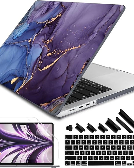 DONGKE Case for M5 MacBook Pro 14 inch 2025 2024-2021 M4 M3 M2 M1, Plastic Hard Shell Cover Compatible with A3434 A3112 A3401 A3185 A2992 A2779 A2442, Retina XDR Display & Touch ID, Abstract Marble